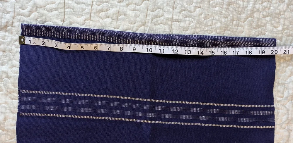 Hand Woven Blue Fringed Scarf From Mackay Home Craft Studio - Picture 4 of 6